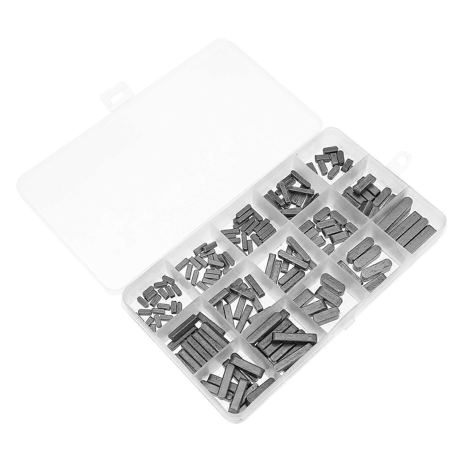 175 Pcs Carbon Steel Flat Key Pins for Fixing Grey Color Smooth Surface 175 Pieces