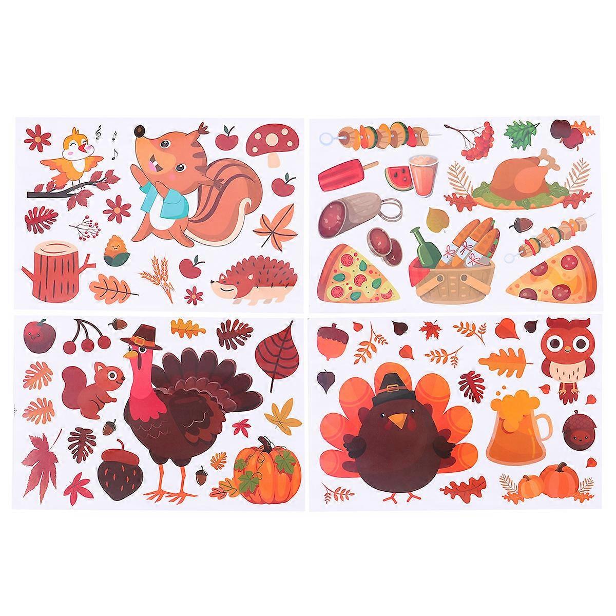Adhesive Thanksgiving Wall Stickers Designed For Glass Surfaces Assorted Color Removable