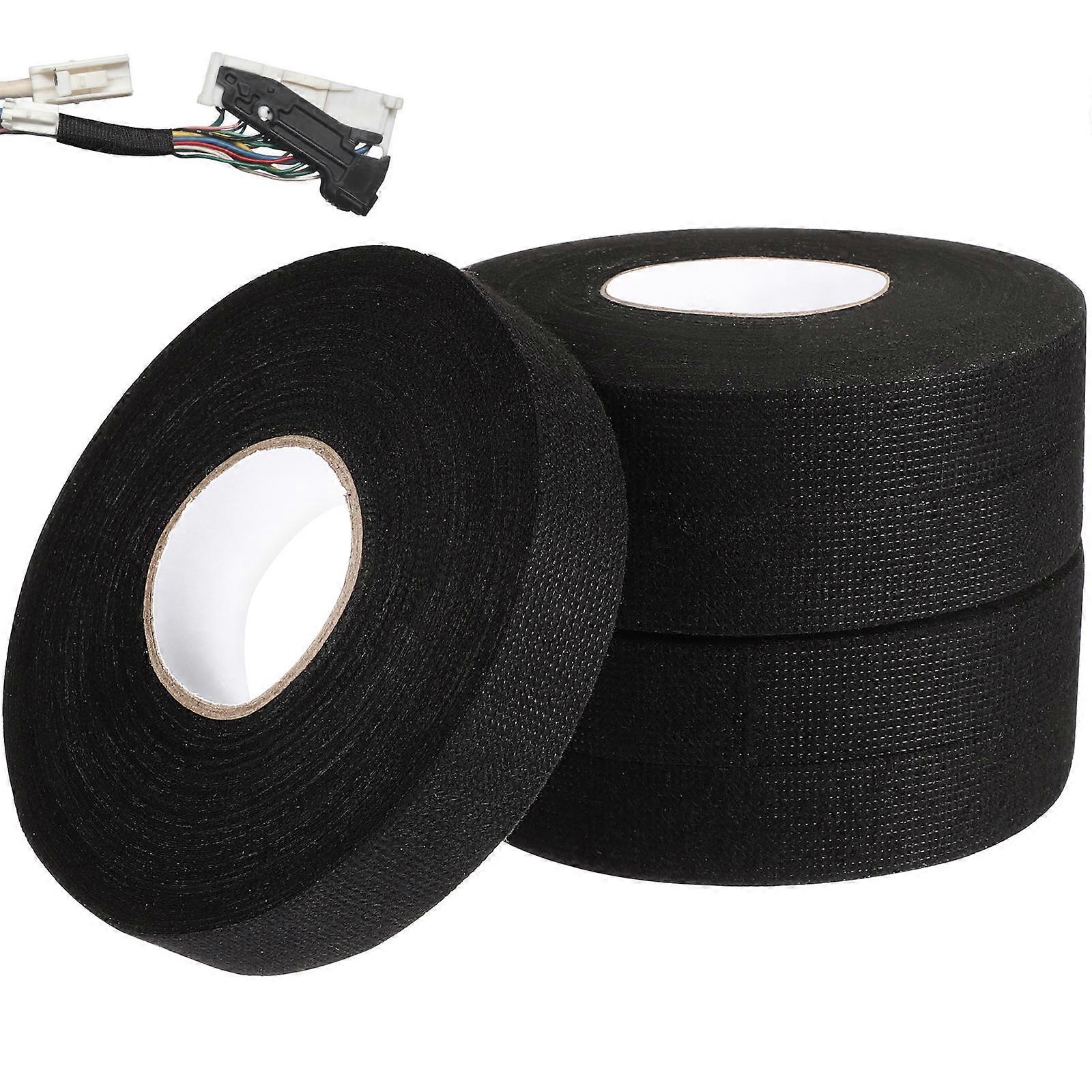 Noise Reduction Car Wiring Loom Harness Tape for Circuit Maintenance High Temperature Insulation Protection 19mm x 2500cm Self-Adhesive 5Pack