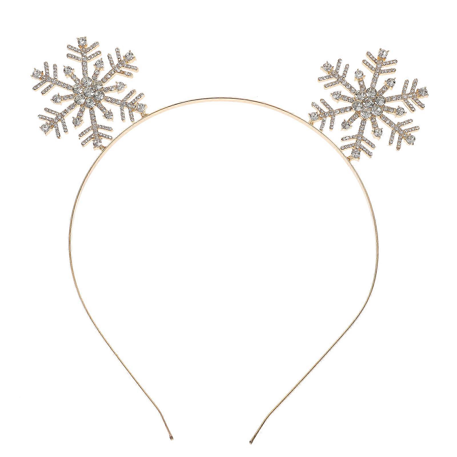 Here's a polished and professional product description based on your title:

 

**Christmas Rhinestone Snowflake Headband – Lightweight & Comfortable