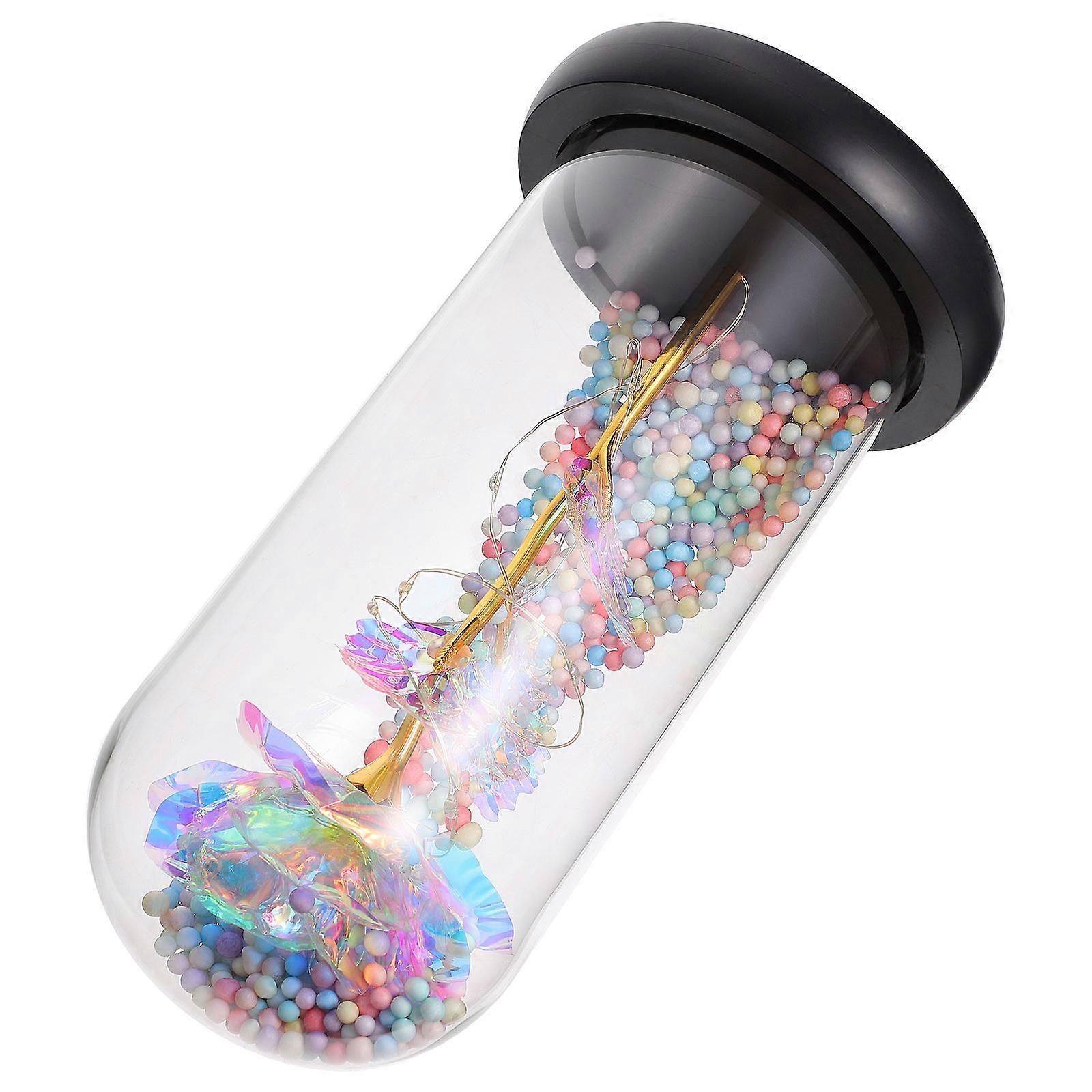 Modern Home Decor Dome Shaped Simulation Flower Glass Dome With Lighting Function For Women's Gifts 1Pack