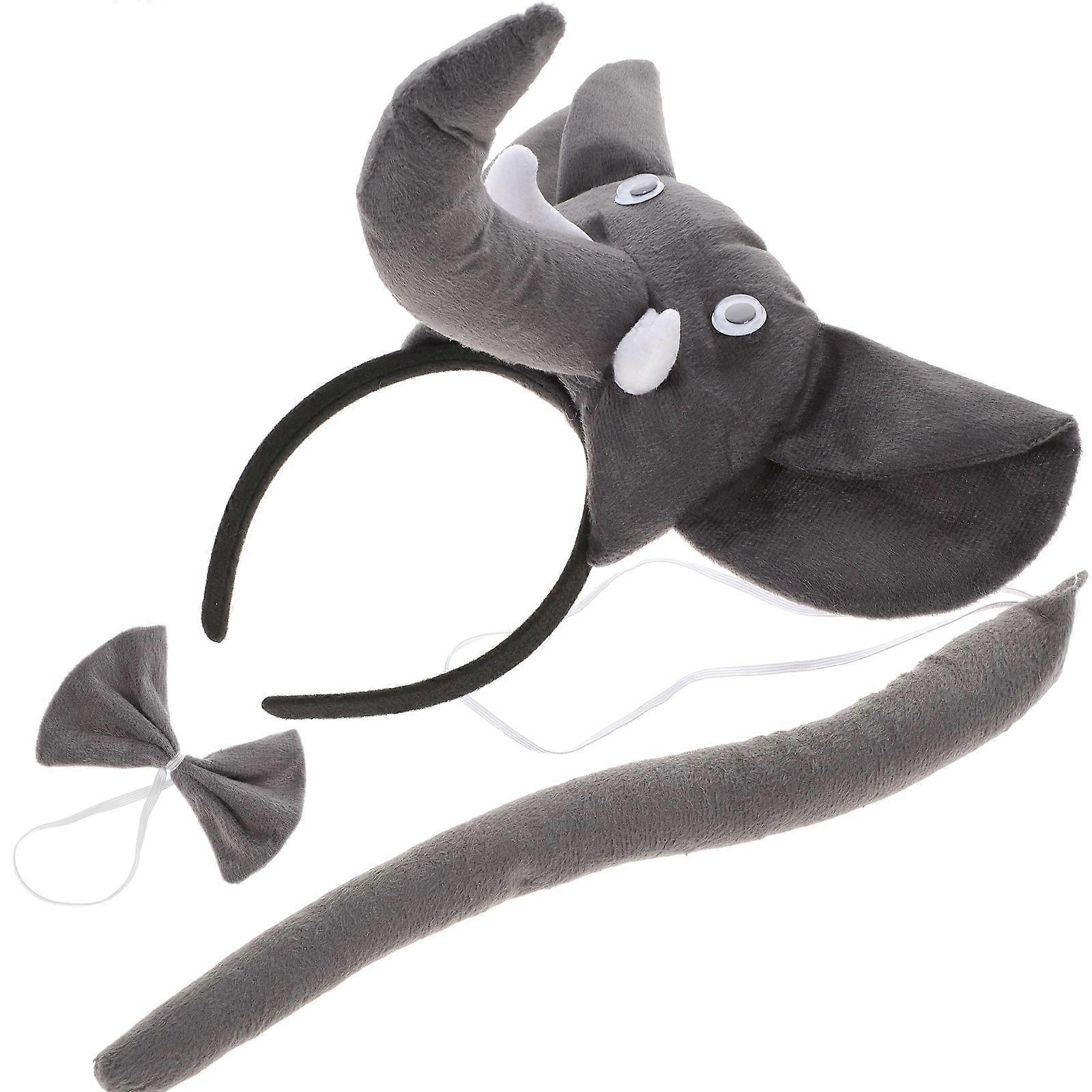 Elephant Cosplay Prop Set Costume Accessory For Children And Adults Grey Cartoon Style Elephant Ear Shape 1 Set