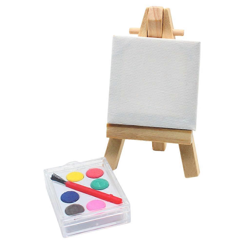 Compact Mini Wooden and Plastic Easel with Drawing Board and Pigment Decorations – Portable Art Display for DIY Home and Landscape Decoration