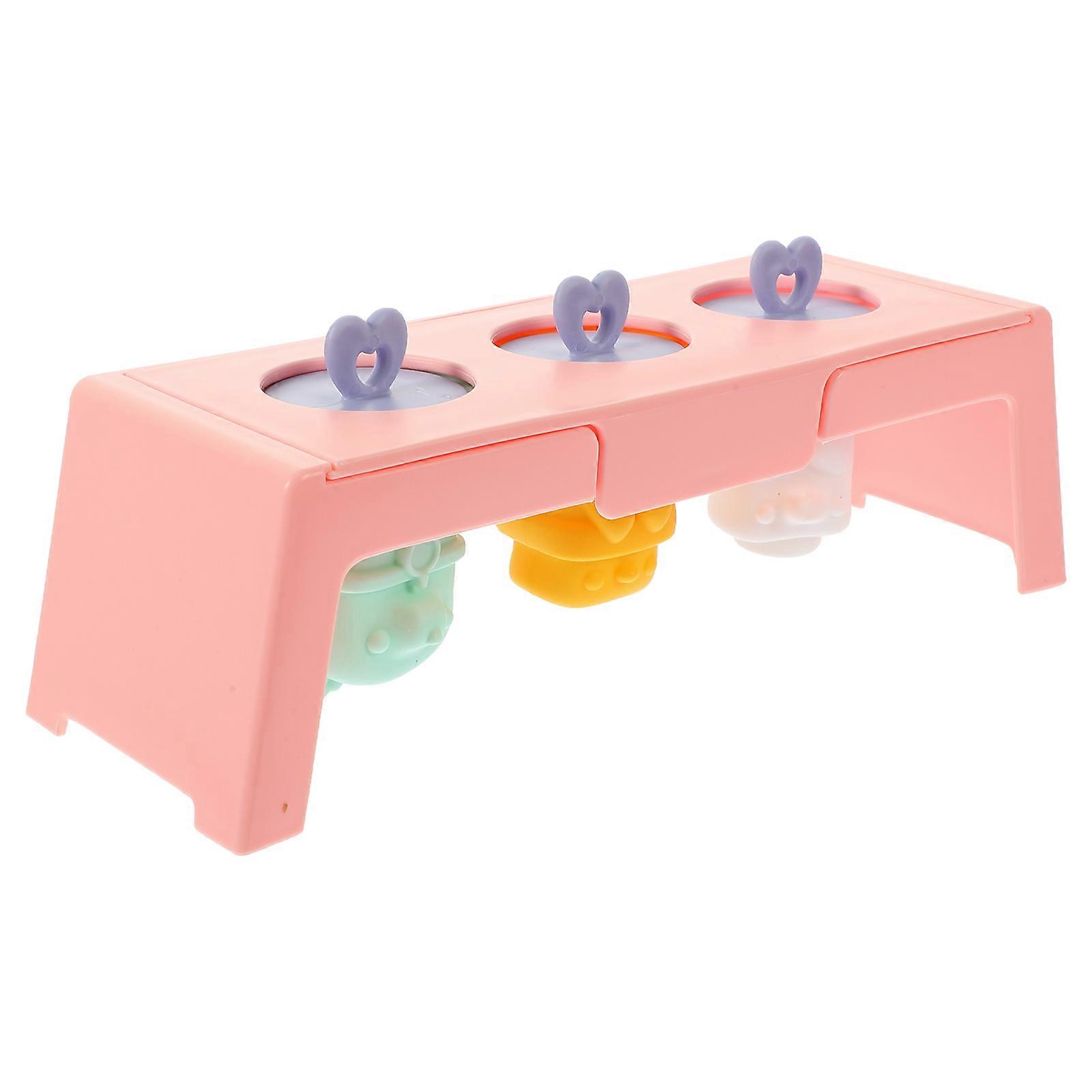 Pink Silicone Ice Cream Mold for Popsicle DIY at Home Reusable and Easy to Cavities