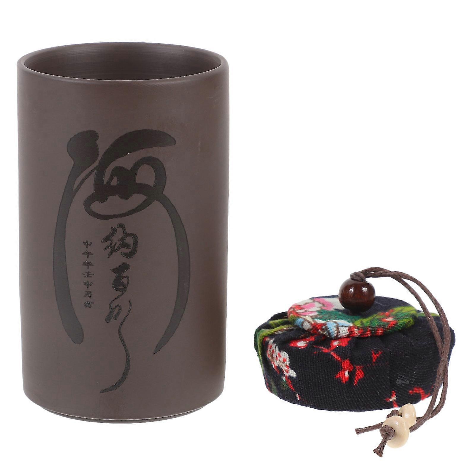 Sealed Tea Container 1Pack Round Tea Canister Coffee Color Suitable For Kitchenware