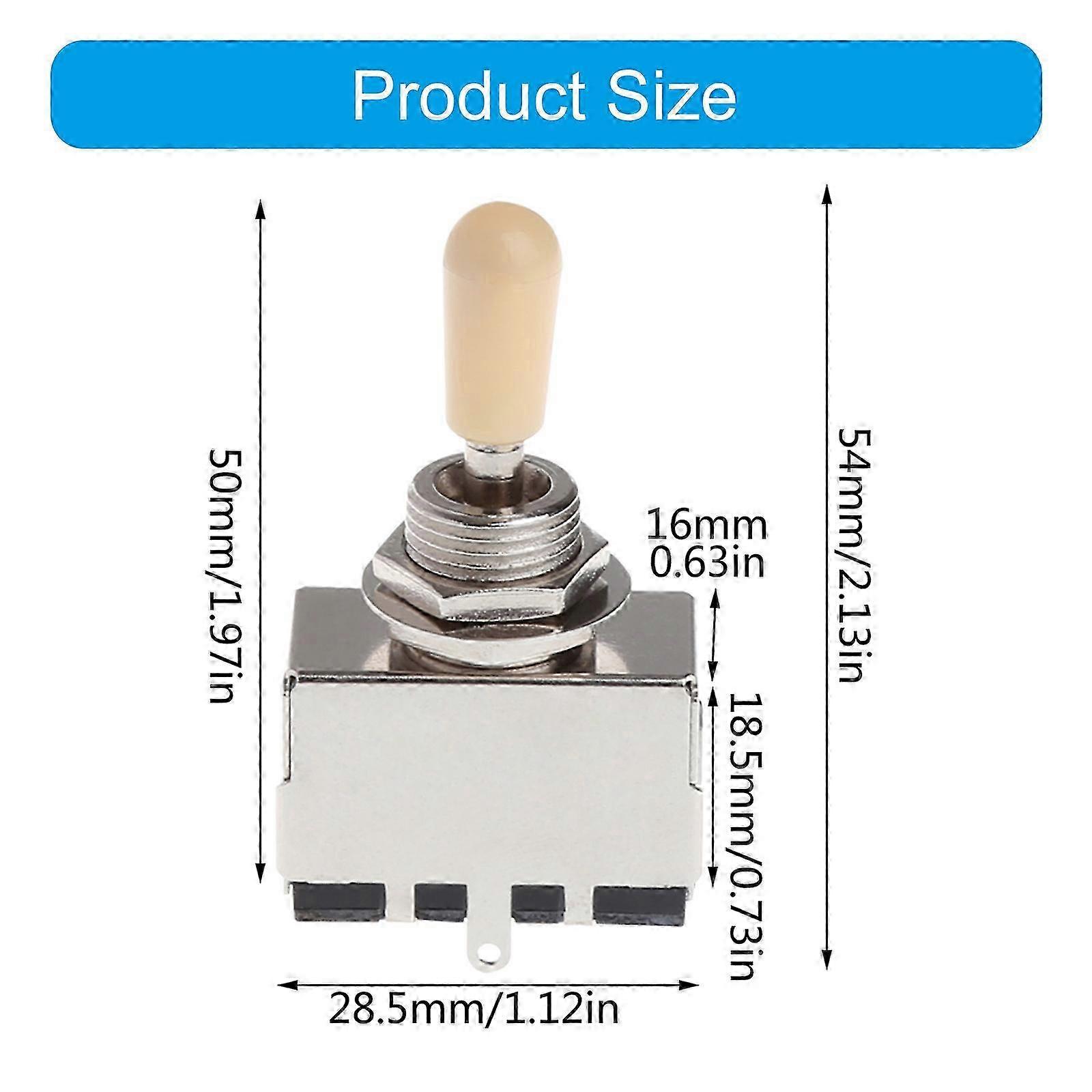 2025 3 Way Closed Toggle Switch Box Style Chrome For Electric Guitar Cream Knob Multi
