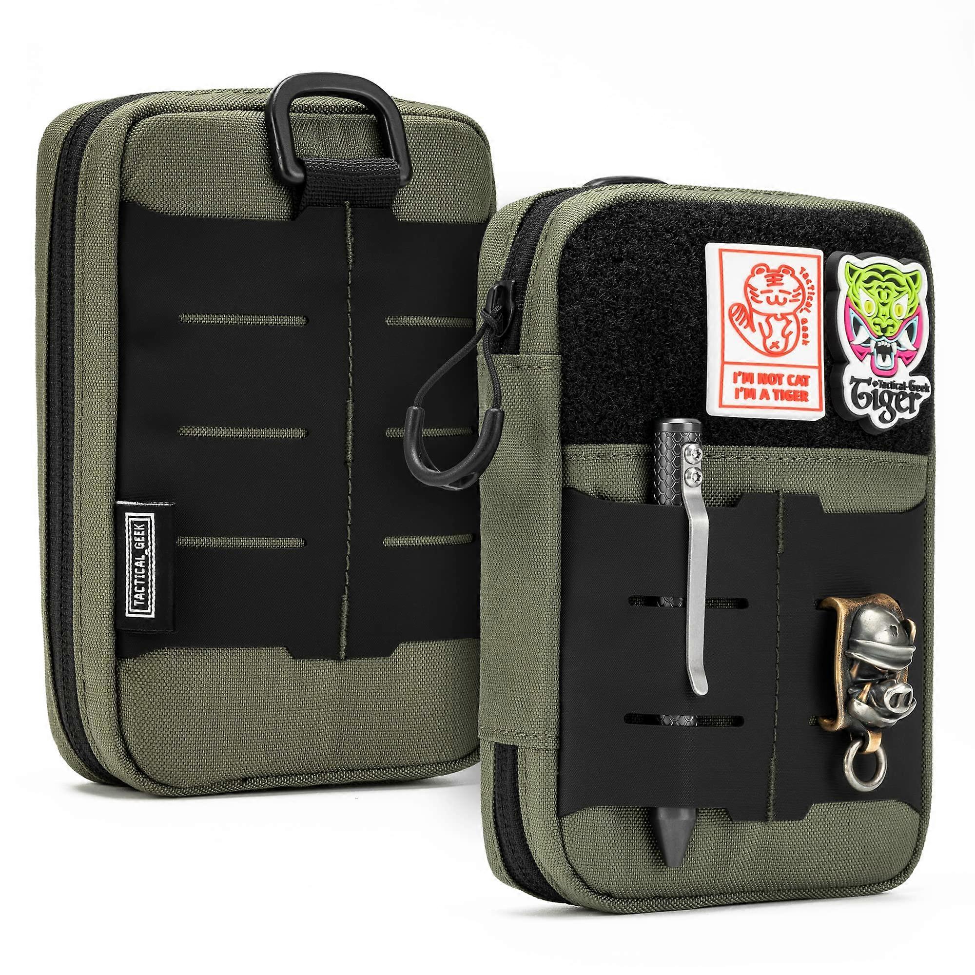 Tactical Geek Block E3.0 Molle Bag EDC Pouch Waterproof Nylon 500D Cordura Multifunctional EDC Bag (E2.0 Green)