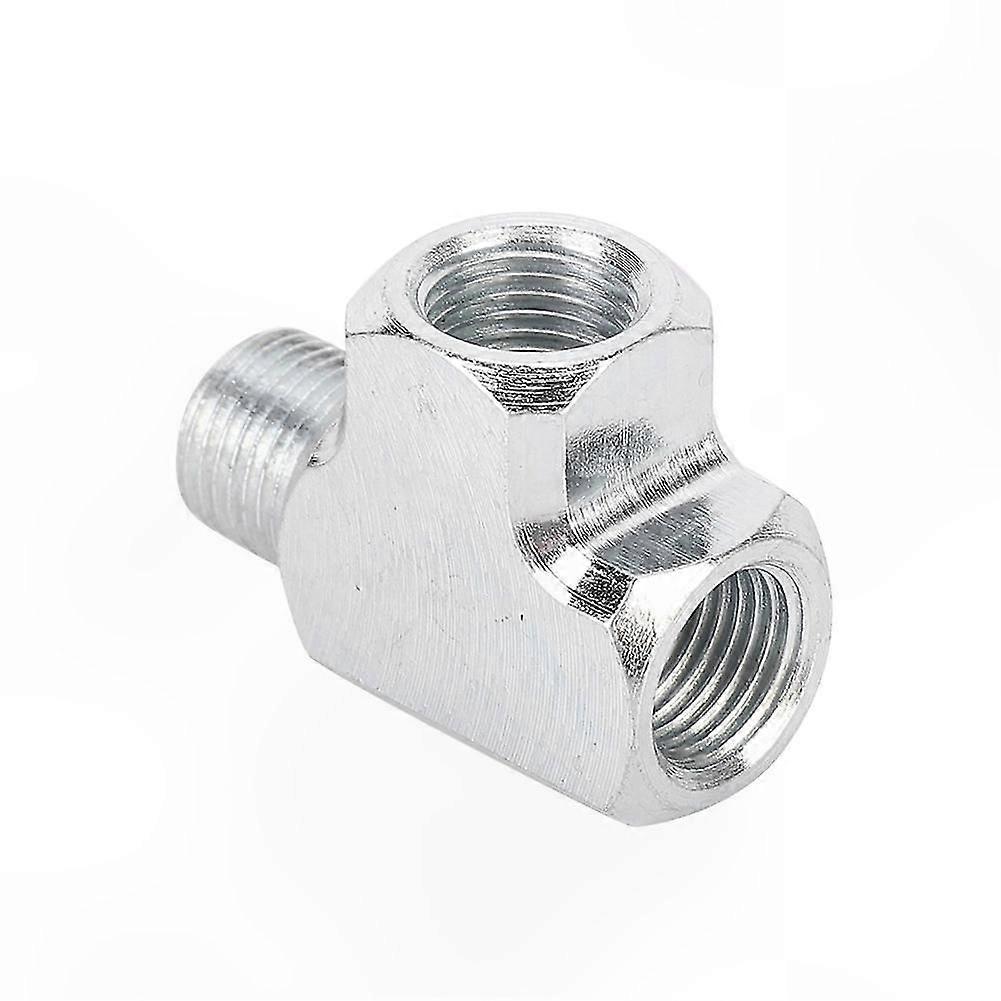 1/8" T-Type 3-Way Tee Fitting with Oil Water Sensor and Pressure Gauge Adapter Pipe Connector