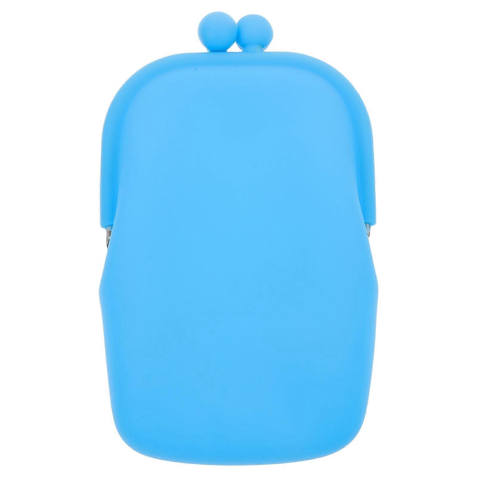 1pc Silicone Pouch Purse Wallet Multifunction Solid Color Short Coin Purse