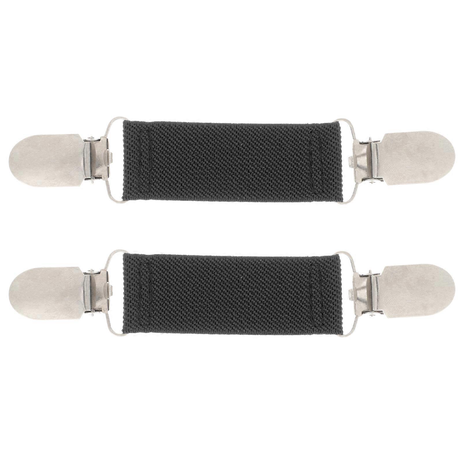 Elastic Sweater Clips Multi-Functional Hat Clips for Sweater 2Pcs Black