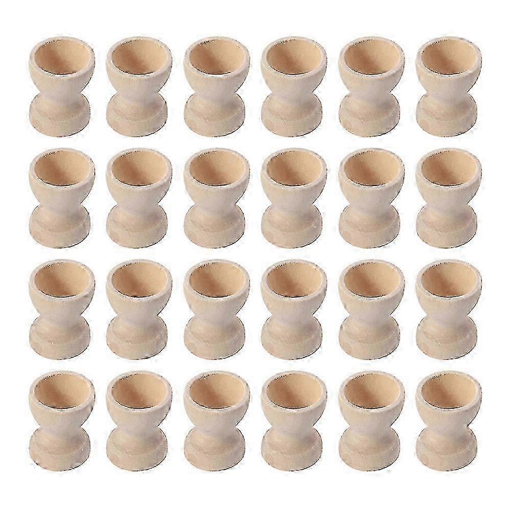 24 Pcs Wooden Rabbit Egg Holders for Boiled Eggs, Breakfast Tableware & Kitchen Decor