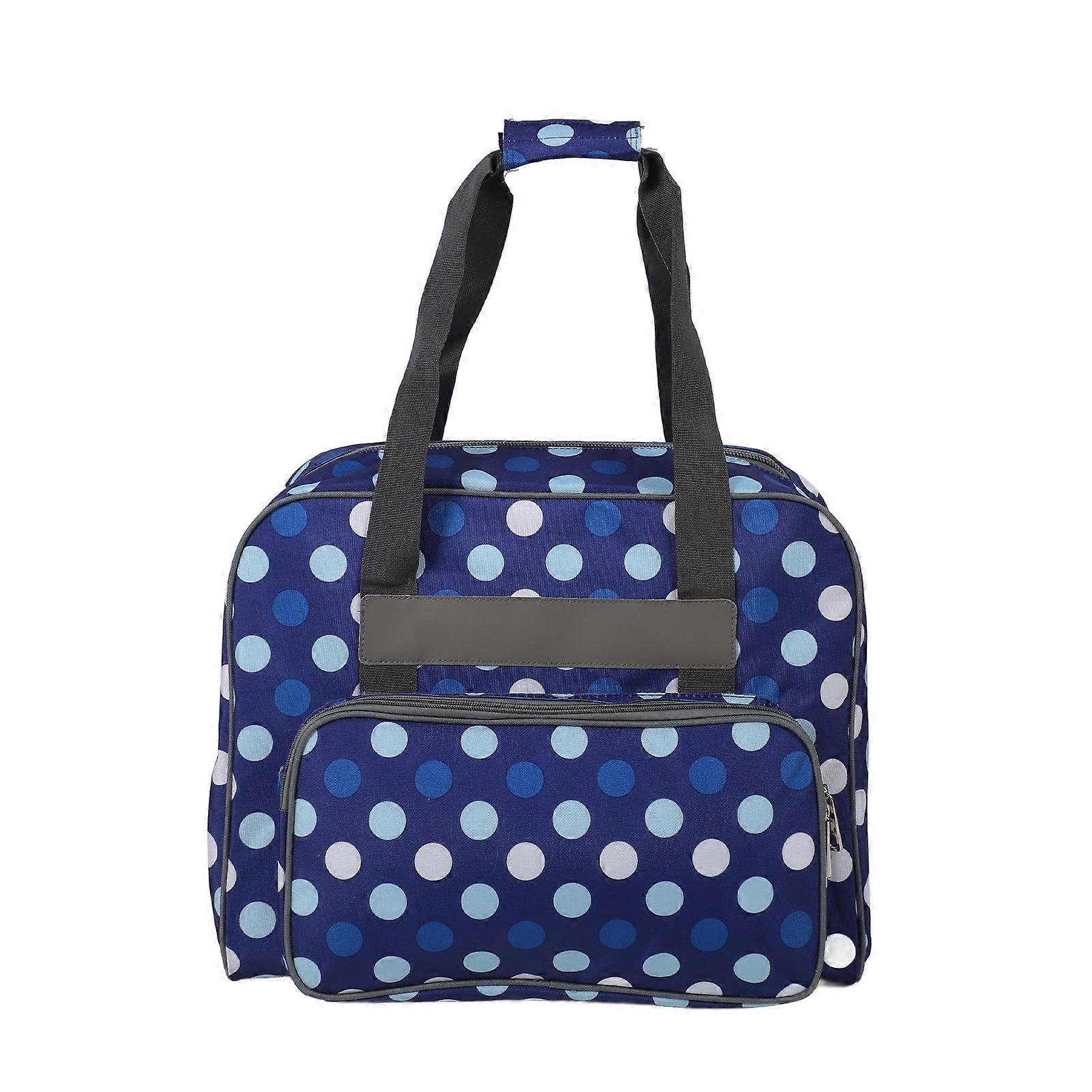 Sewing Machine Case Rugged Construction Large Capacity Sewing Machine Carrying Case with Multiple Storage Pockets for Travel Blue 