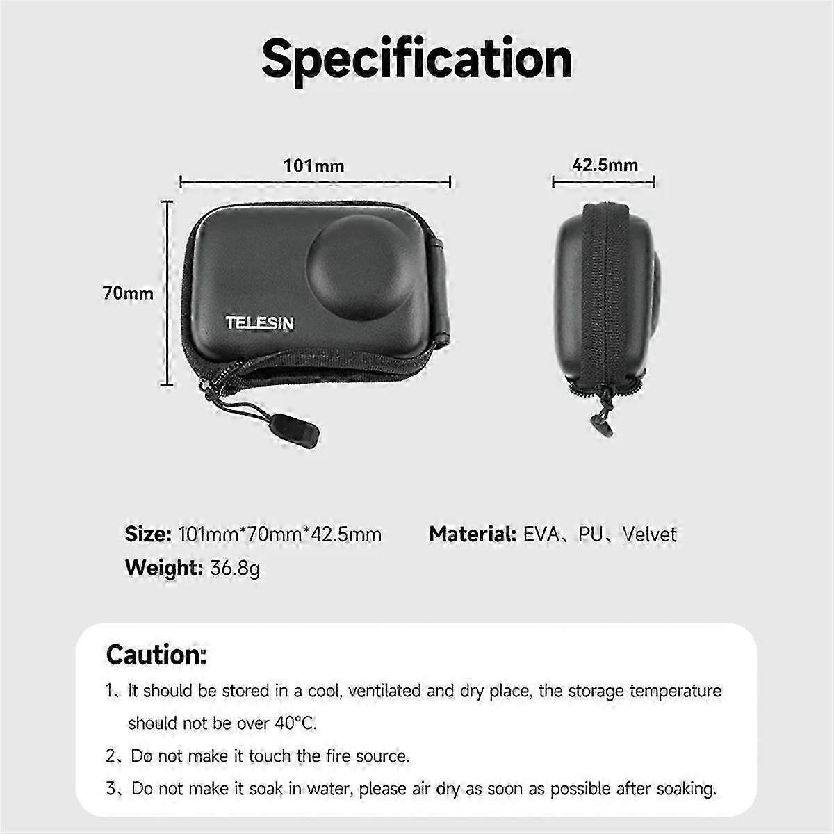 Action camera storage bag for Action 3 - Lightweight protective carrying case