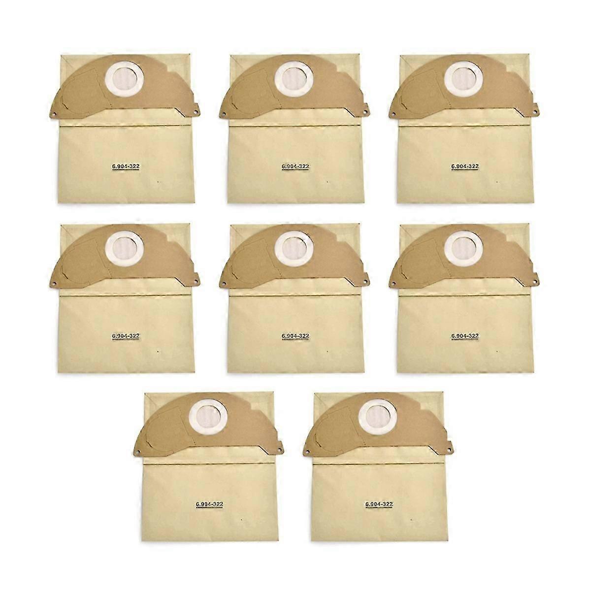 8Pcs Vacuum Filter Dust Bags compatible Karcher A2004 WD2, Model 6.904-322.0 - Enhanced Filtration & Easy D-jc