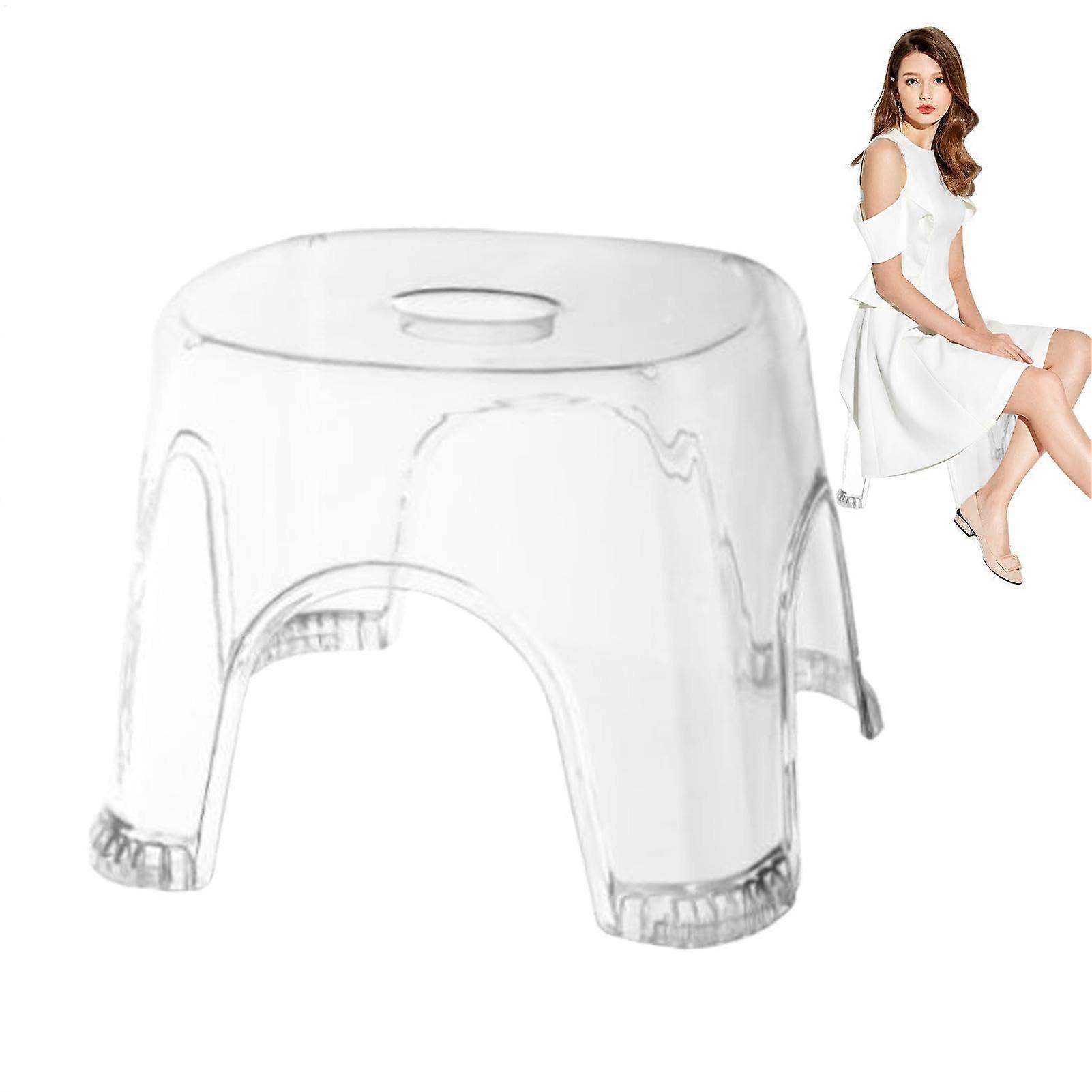 Clear Bathroom Step Stool Non Slip Waterproof Transparent Seat 22 Cm  1 Pack For Bath Shower Corner Small Spaces