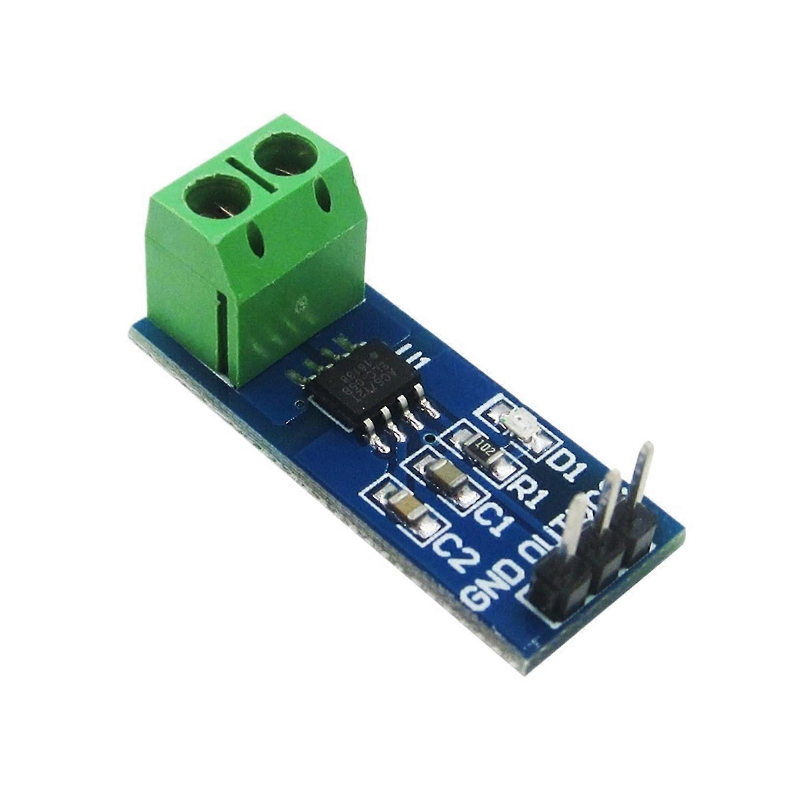 5A Range ACS712 Current Sensor Module Analog Output Hall Effect 5V Supply PCB Mount