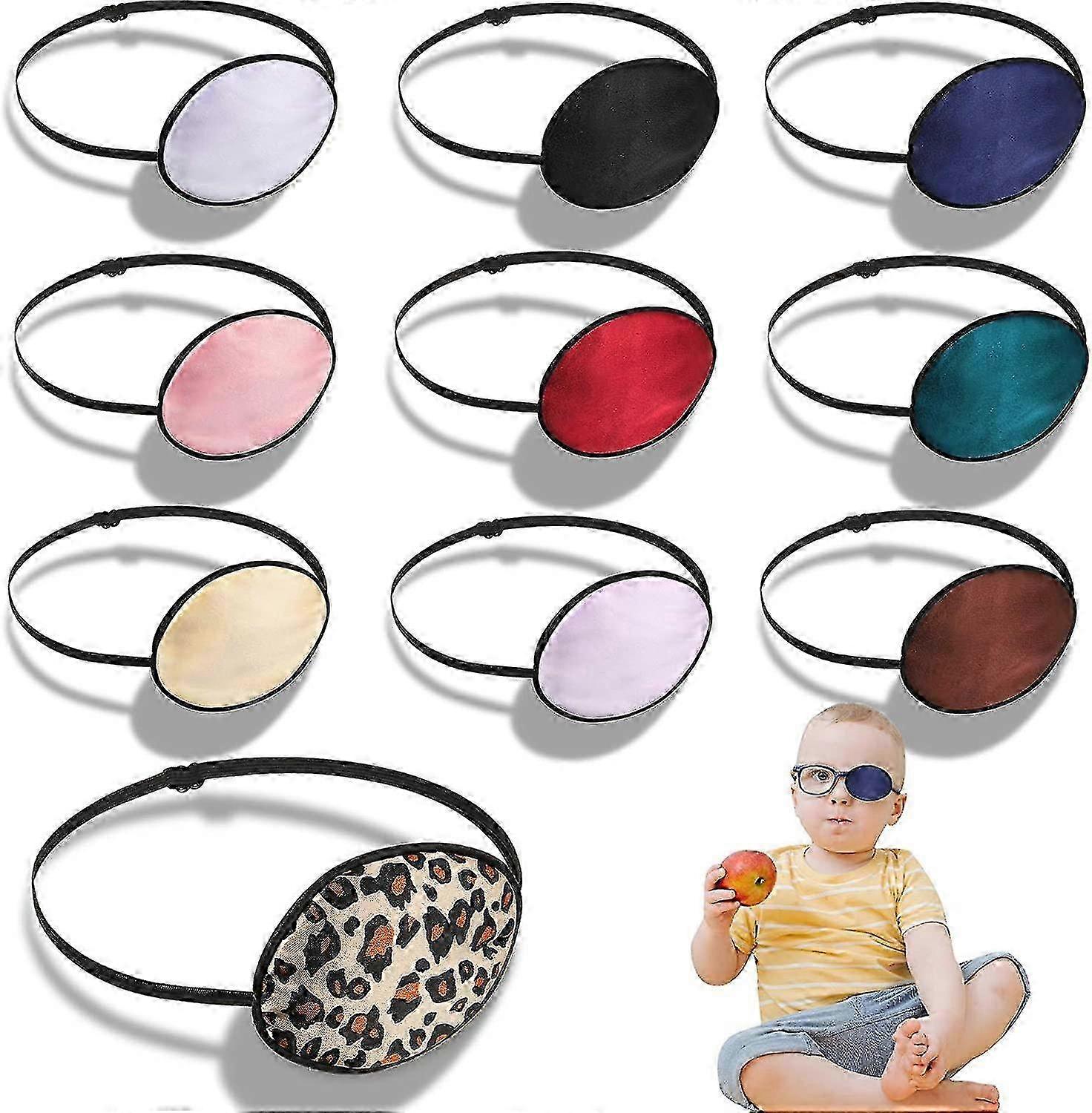 10pcs Adjustable Silk Eye Patch for Lazy Eye Soft Comfortable Sleep Mask