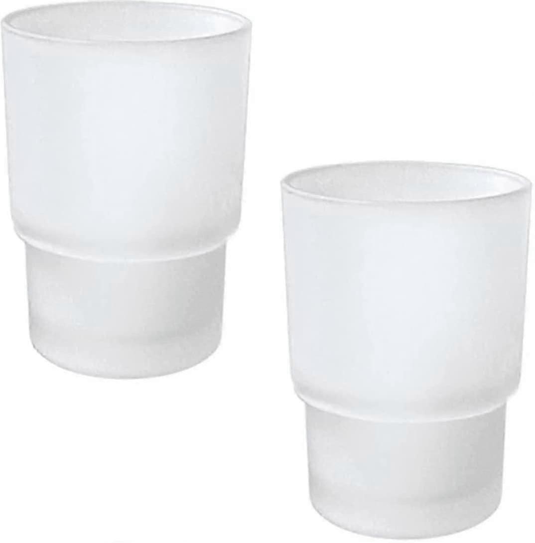 2-Piece Toothbrush and Mouthwash Cup Set, Modern Design for Bathroom Organisation and Hygiene