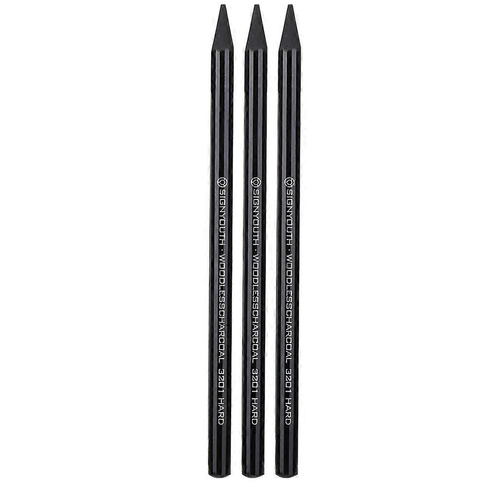 3pcs Professional Pure Carbon Drawing Pencil Hard/Medium/Soft Woodless Sketching Pencil