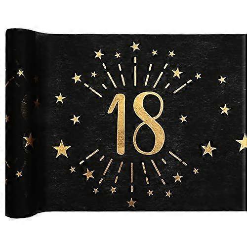 Gold Metallic Sparkling Age 18 Table Runner