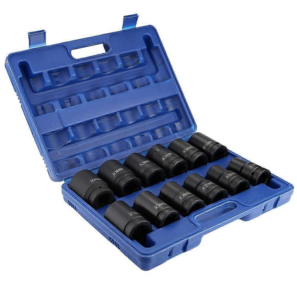 12pcs 1 Inch Durable Drive Deep Impact Socket Set 24-41mm