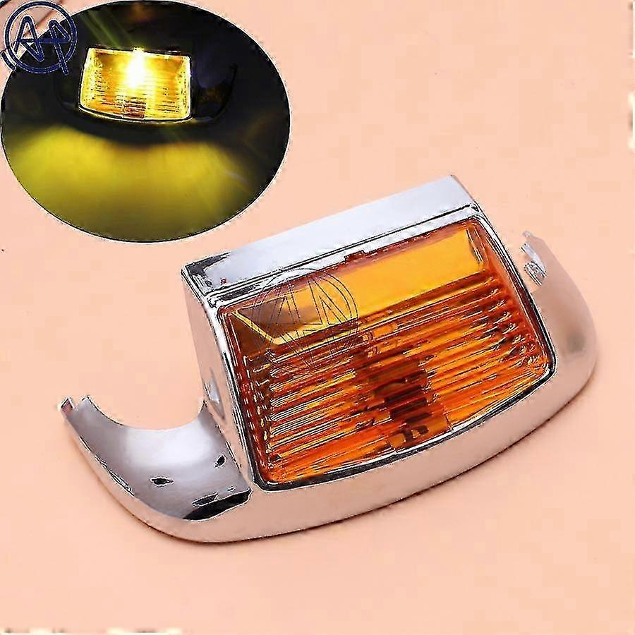 Revamped 4-Color Lens for Harley Davidson Flstc Heritage Softail Classic: Chrome Front Fender Tip Light Lamp Edge with 5050 LED