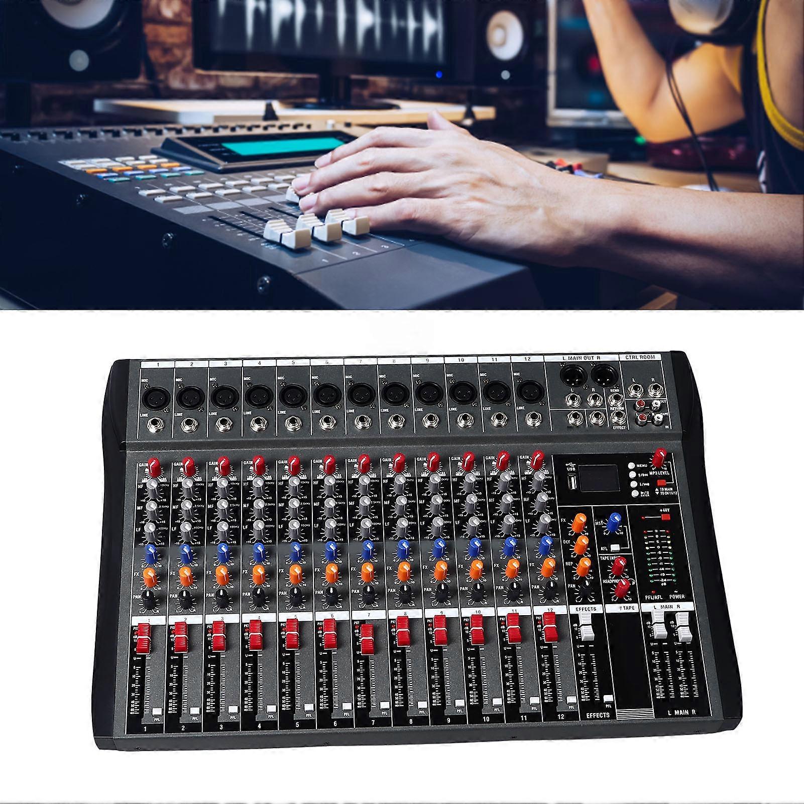 12 Channel Compact Audio Mixer with Bluetooth & USB Input Support