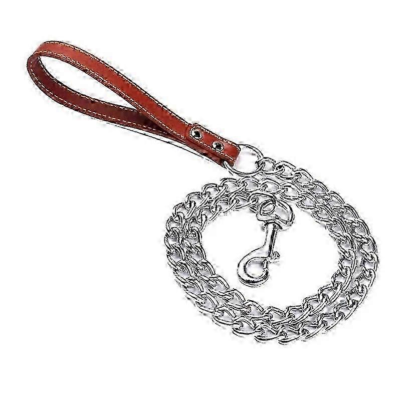 سلسلة المقود معدني الرصاص التدريب الصلب المقود الثقيلة مضغ دليل على مقود مع مقبض مبطن للكلاب الكبيرة المتوسطة