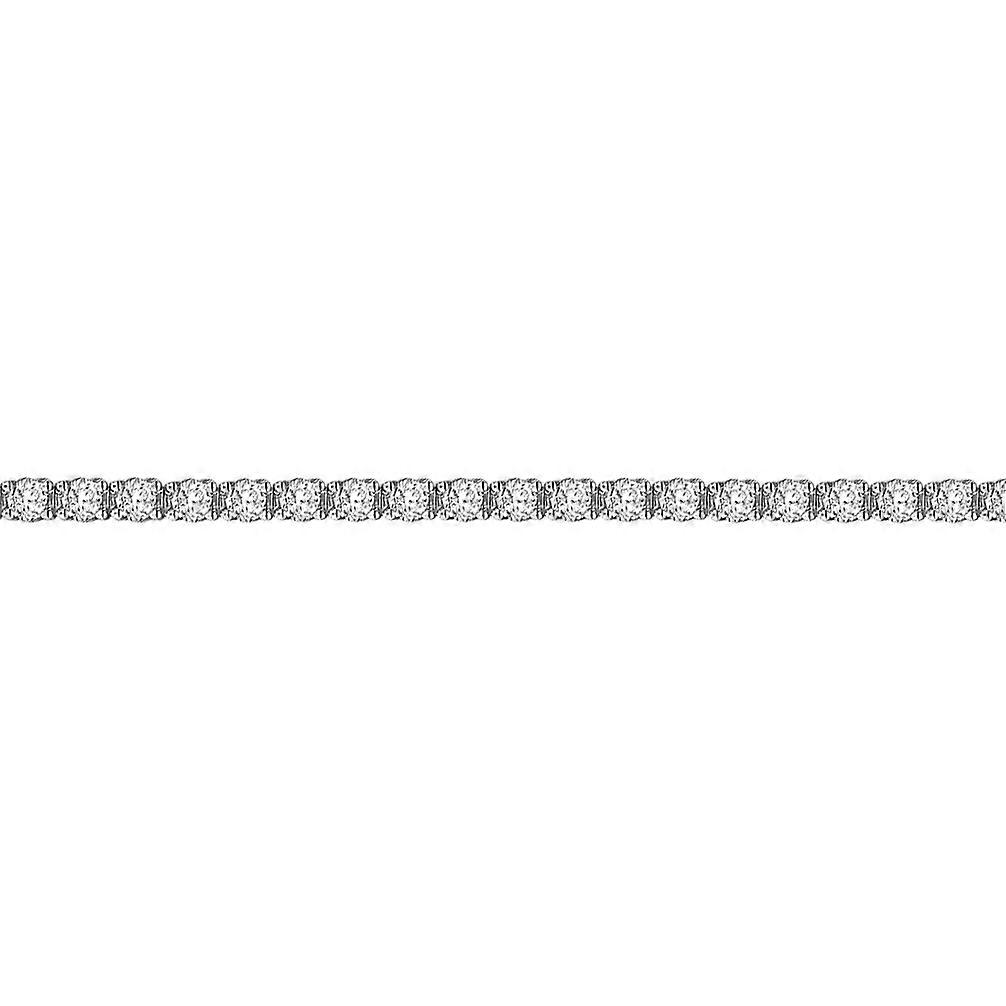 Jewelco London Ladies Solid 18ct White Gold 4 Claw Set Round G SI1 4.00ct Diamond Line Tennis Bracelet 2.5mm