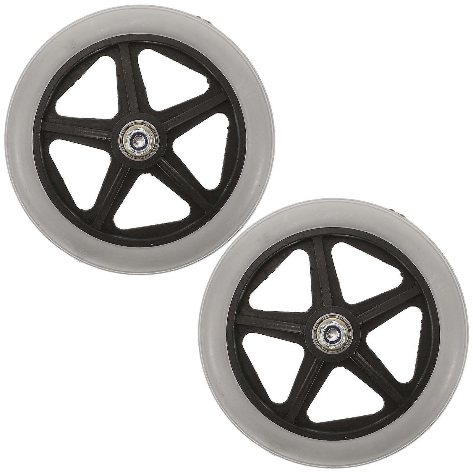 Replacement Wheels for Wheelchair Durable Front Wheel 2Pcs Rubber Steel