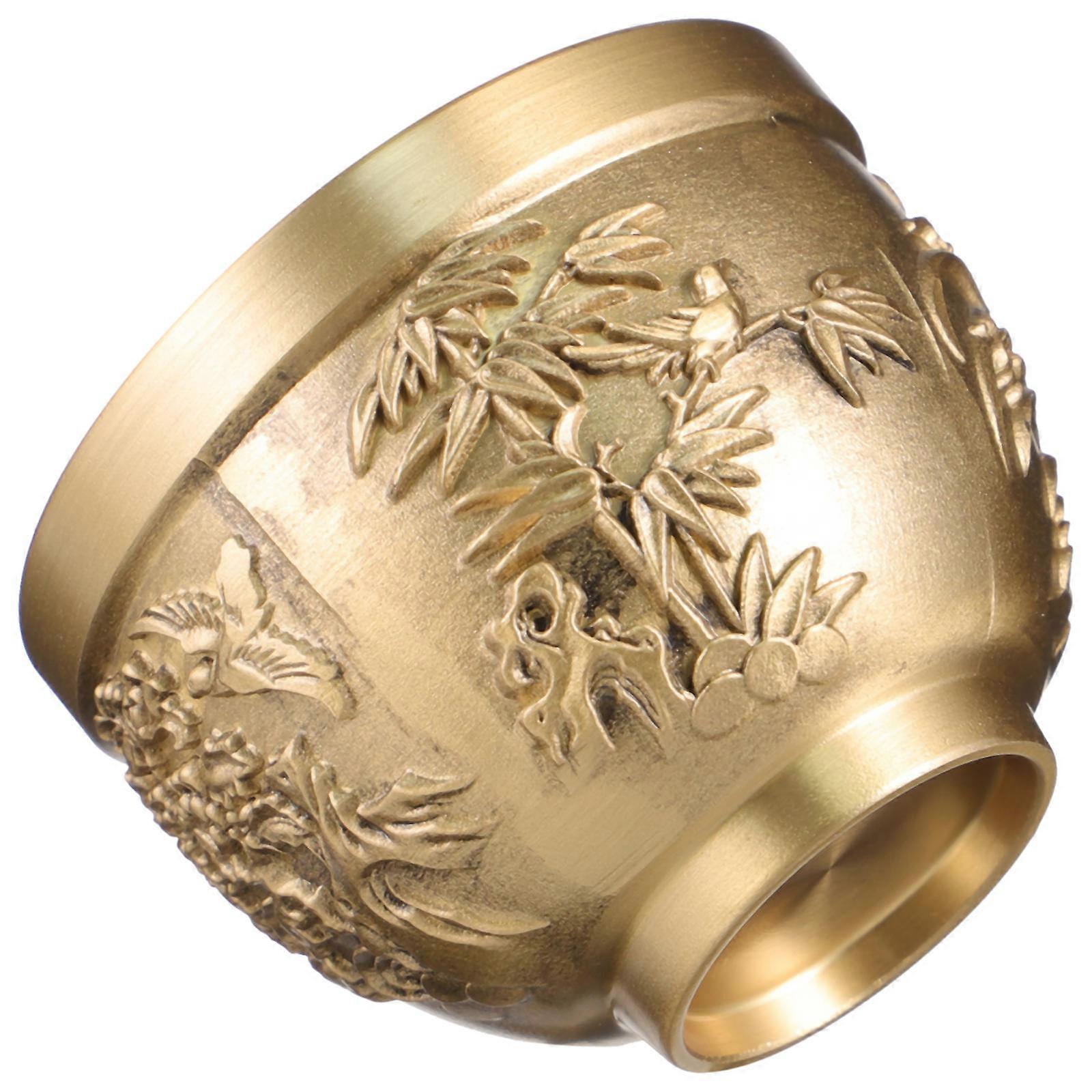 Brass Multi-Function Wine Cup Vintage Tea Cup for Storage