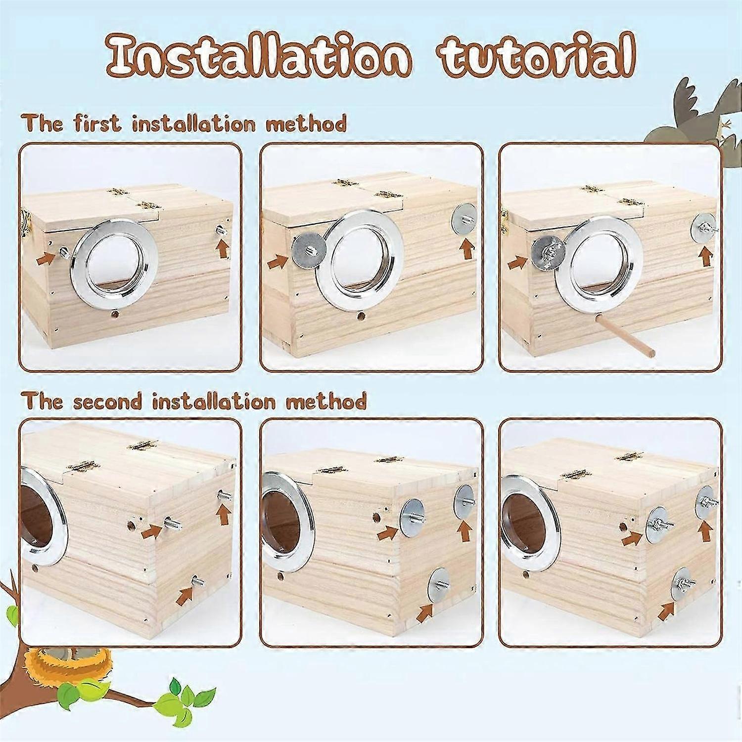 Parakeet Nesting Box Transparent Bird House for Cage Breeding Box