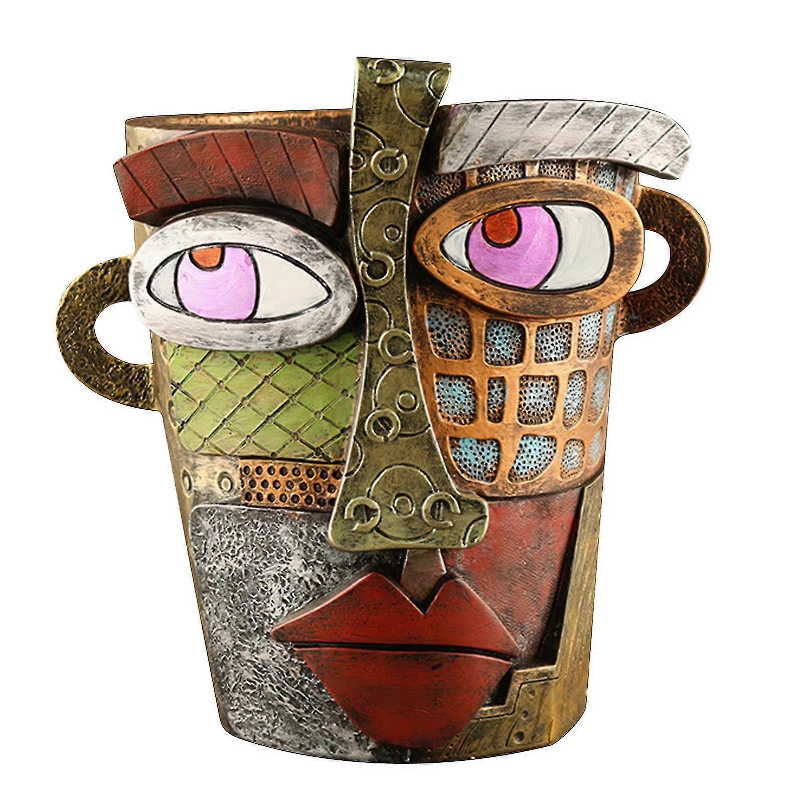 Retro Human Face Abstract Art Flower Pot Multifunctional Gardening Decorations For Party
