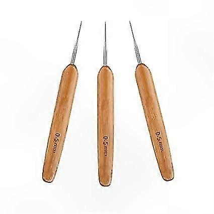 3-Piece Bamboo Handle Crochet Hooks for Crafting & DIY Projects
