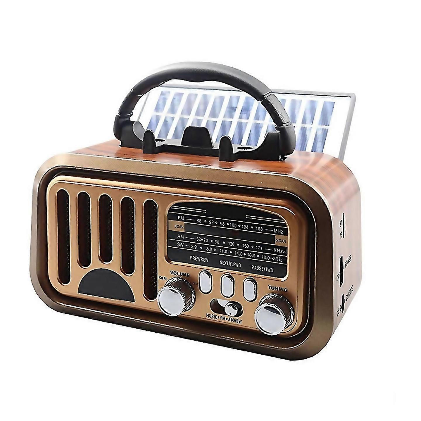 For Portable Vintage Radio Classic Retro Fm Am Sw Radios Wireless Bluetooth Speaker Tf Card