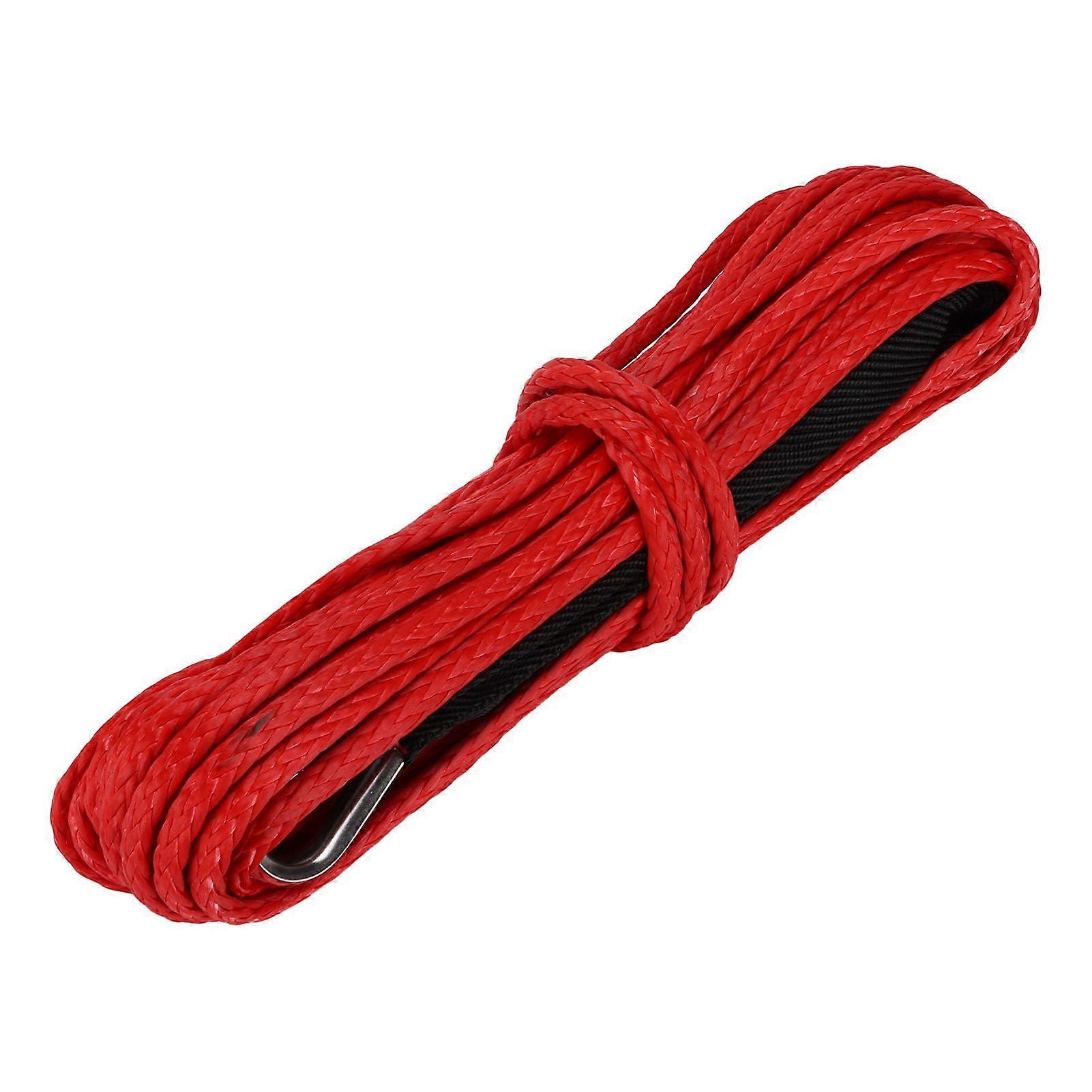 15M Synthetic Rope 7700LBS Winch Cable Nylon Replacement for Smittybilt SUV Truck ATV UTVRed