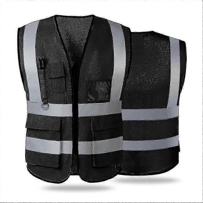 Reflective Safety Vest For Women Men High Visibility Security With Pockets Zipper Front Meets ANSI/ISEA Standards