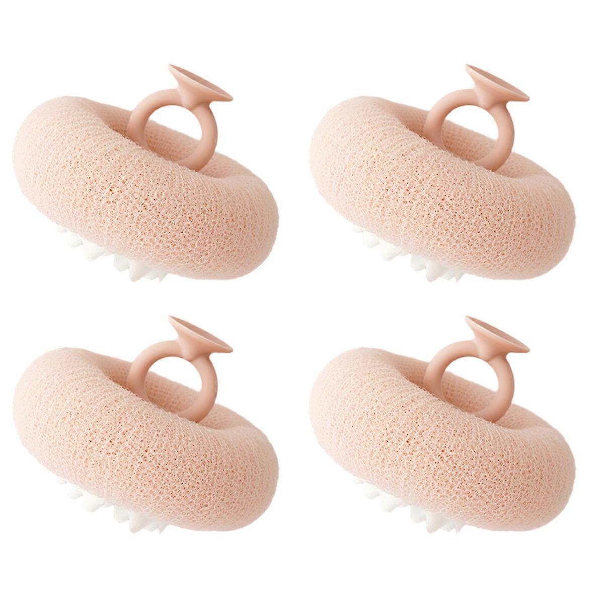 Boule de bain à ventouse double usage pour le bain et le gommage Fleur de bain Serviette de bain moussante douce C
