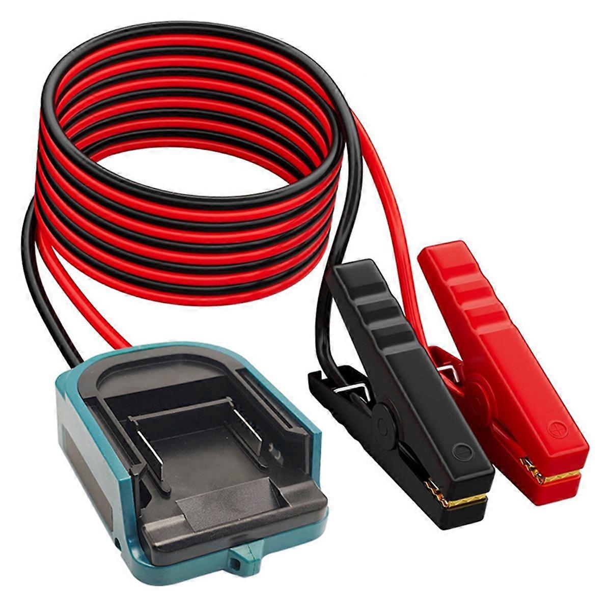 Jumper Cable Clamps for 18V Lithium Battery 12AWG Portable Power Socket Lithium Battery Jumper