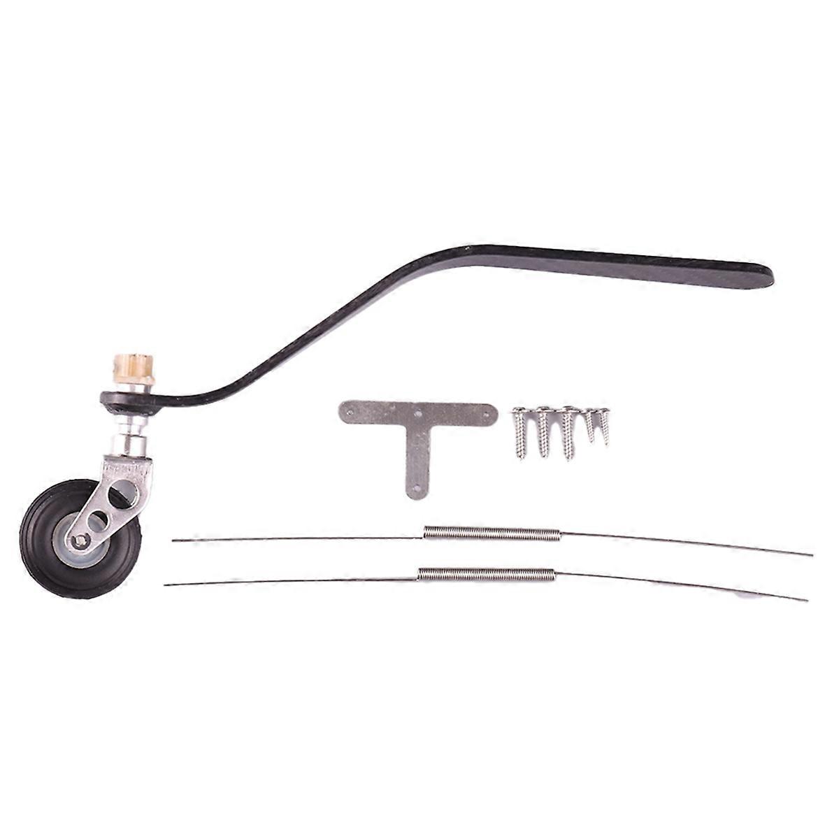 Carbon Fiber Rear Landing Gear Support+PU Wheel Steering Kit for Gasoline Engine Fixed Wing Airplane