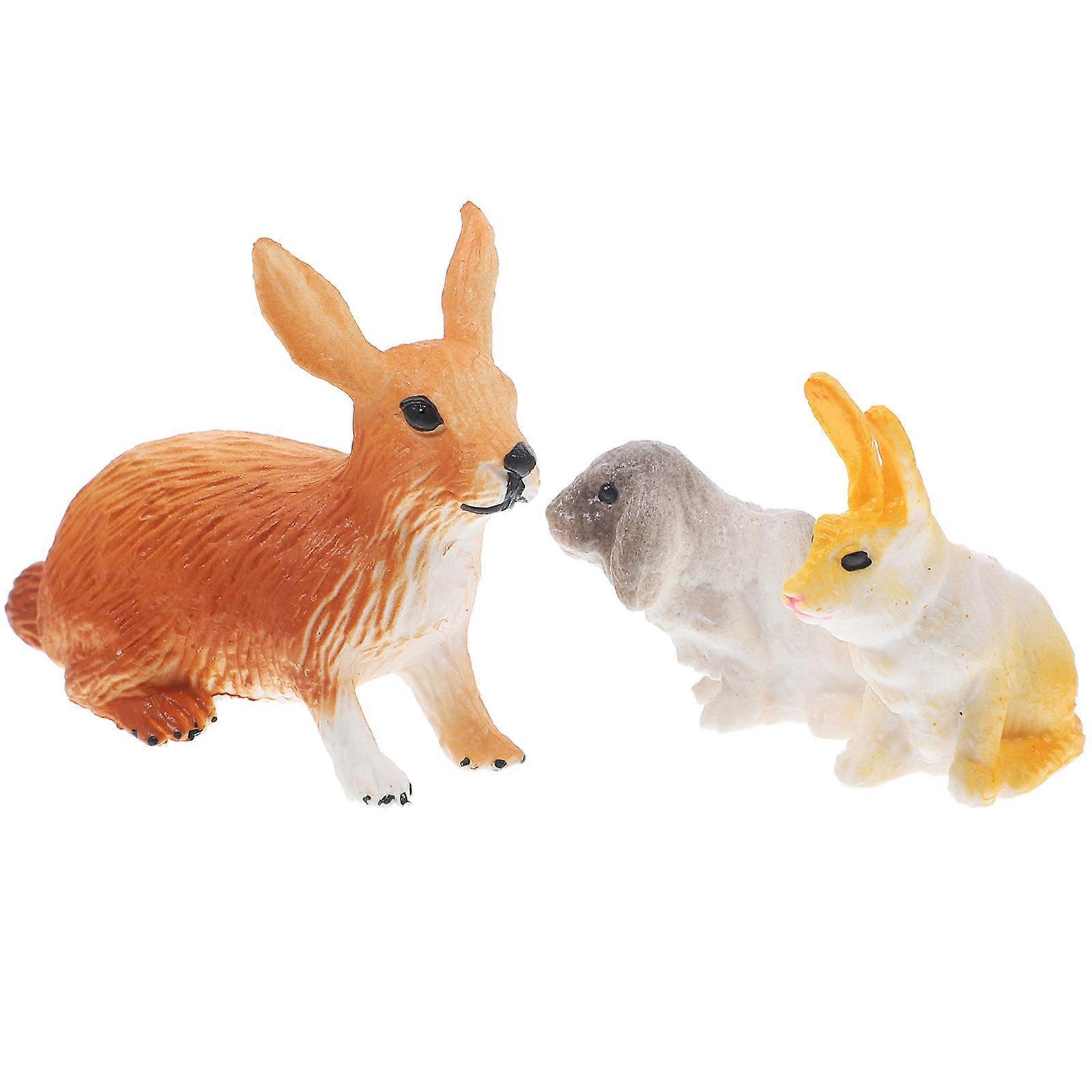 Simulation Rabbit Decor Plastic Rabbit Figurine for Decoration 4Pcs