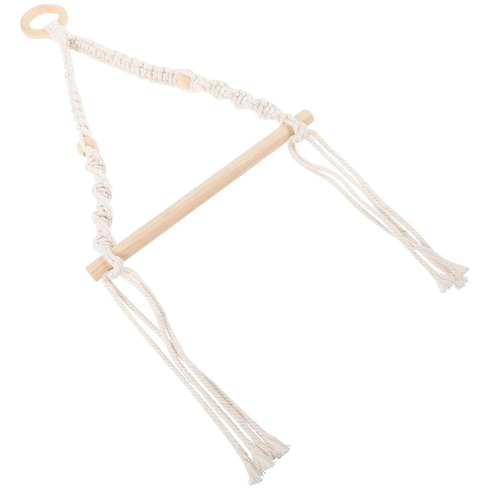 Bohemia Macrame Toilet Tissue Roll Stand Home Organization Accessory Multi Cotton And Wood 1Pack