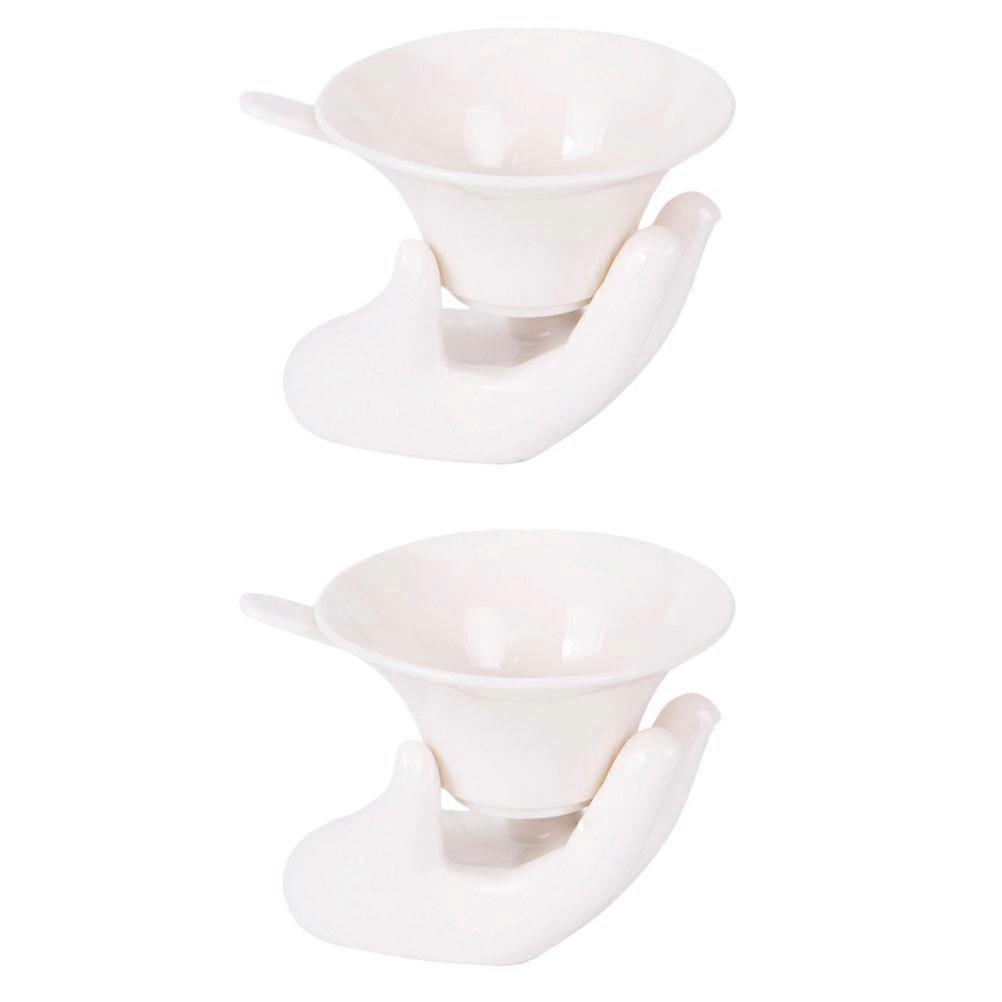 White Ceramic Tea Strainer for Tea Filter 4Sets Home Use