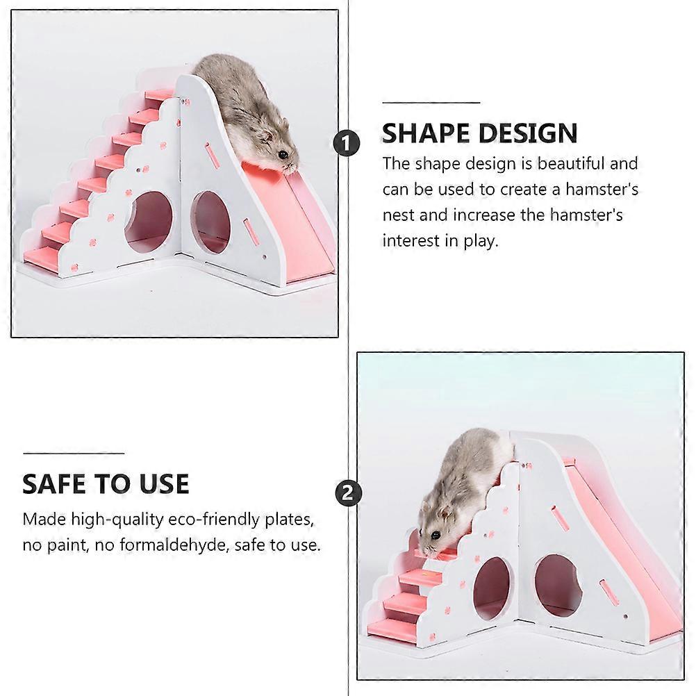 Hamster Slide Square Shape Wooden Slide Toy for Pet 1Pcs