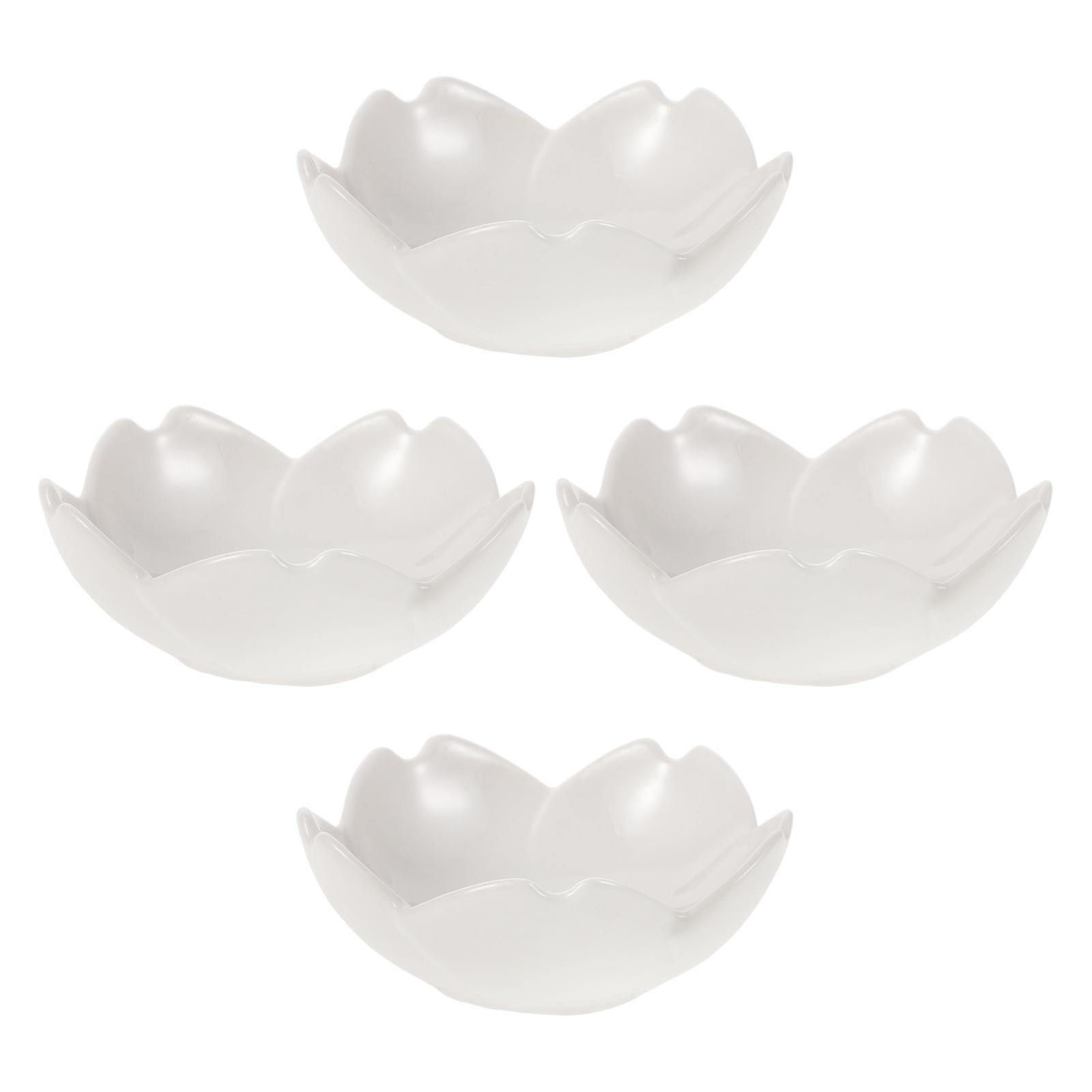 Petal Shaped 20 Pcs Porcelain Sauce Dish for Serving Condiments and Desserts Suitable for Home Dining or Dinner Party 3 Inch
