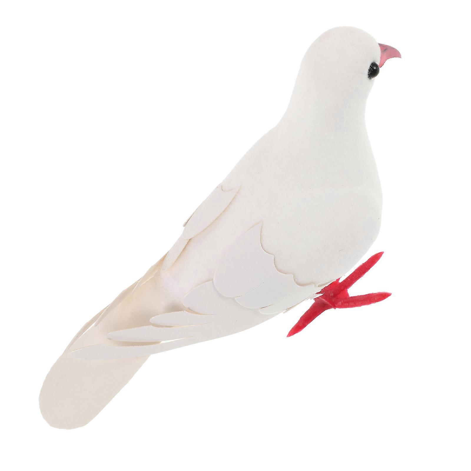 Small Dove Figurine Simulation Pigeon Model for Decoration 4Pcs White Ornament