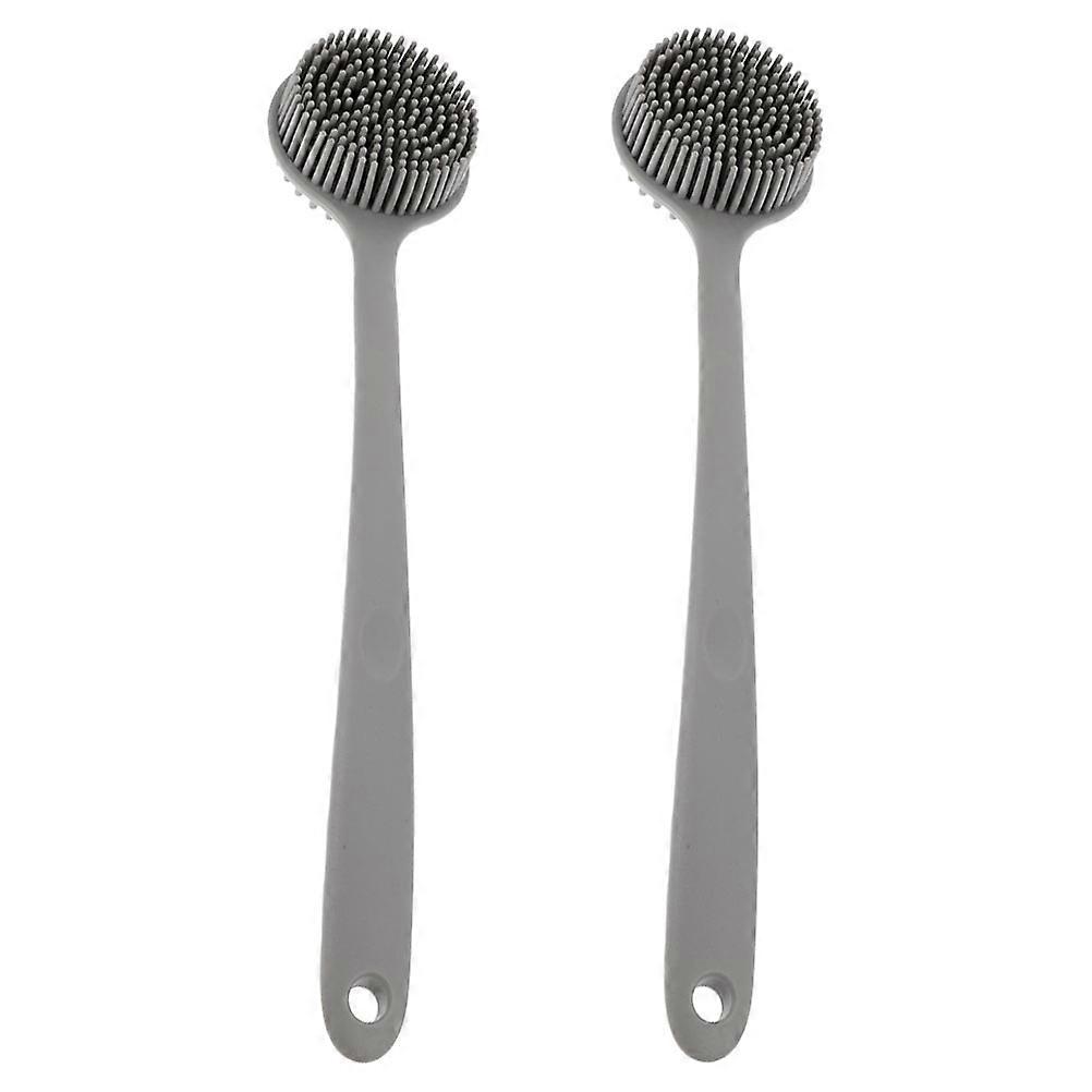 Back Brush for Shower Silicone Body Scrubber for Bath 6Pcs Grey