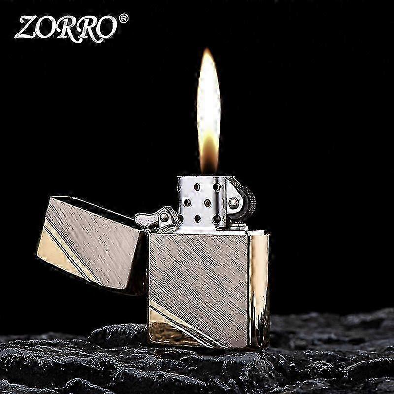 Z9978b Angle Cutting K Gold Brushed Copper Shell Kerosene Lighter High-End Fine Gifts Tiktok Fast Hand Supply