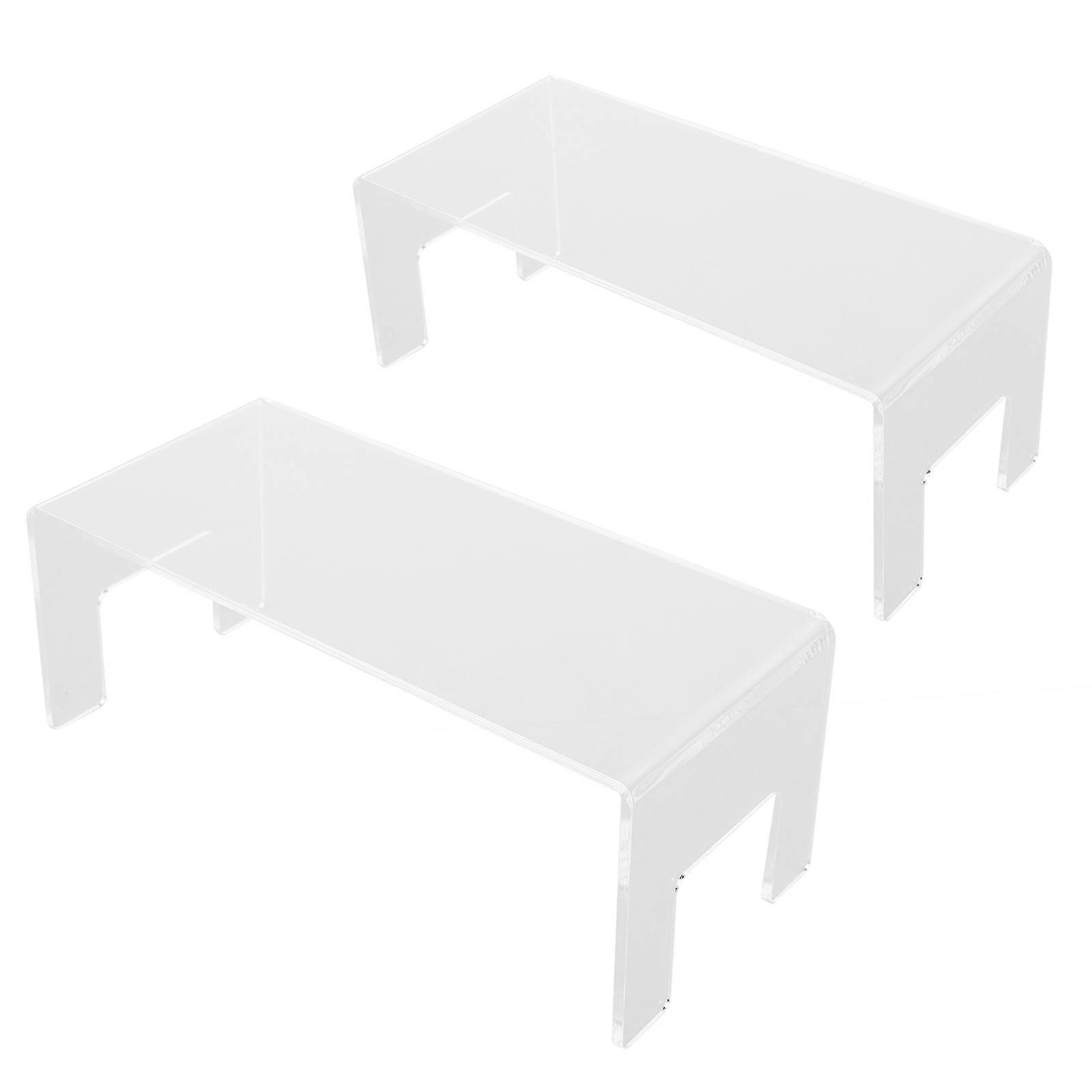 6.88X3.14X2.75 Inch Clear Display Stand 8 Pcs U Shaped Risers Perfect For Tabletop Showcase Support Of Figures Toys Cupcakes Durable Design
