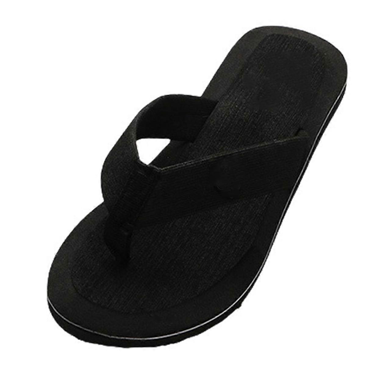 Man Home Flops Black Durable Slipper for Beach Lightweight Comfort